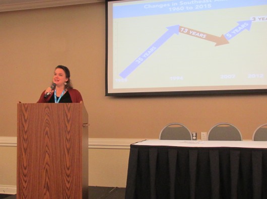 Meilani Schijvens of Rain Coast Data presents the annual Southeast By the Numbers report at Southeast Conference.
