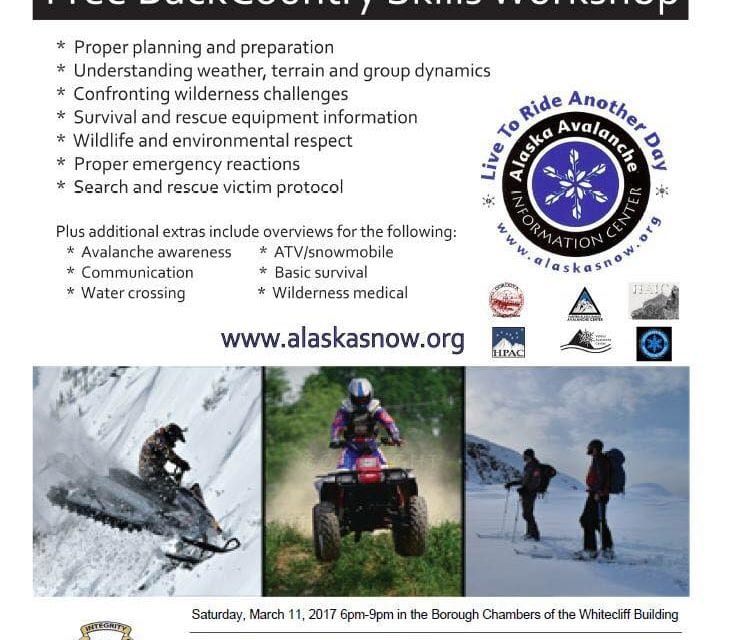 Backcountry skills workshop scheduled